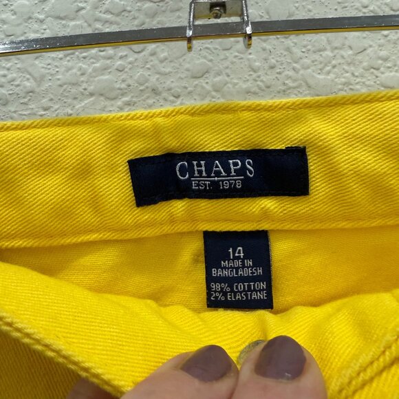Chaps Slimming Fit Yellow Denim Capri Pants Womens size 14 NEW - Picture 2 of 7